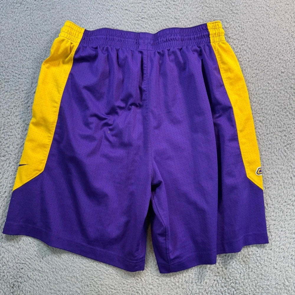Nike Los Angeles Lakers NBA Dri-FIT Basketball Shorts Mens XL Purple Yellow